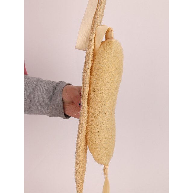 Natural Loofah Back Scrubber, Exfoliating Bath Body Scrubber with Hanging Rope for Shower & Bathing