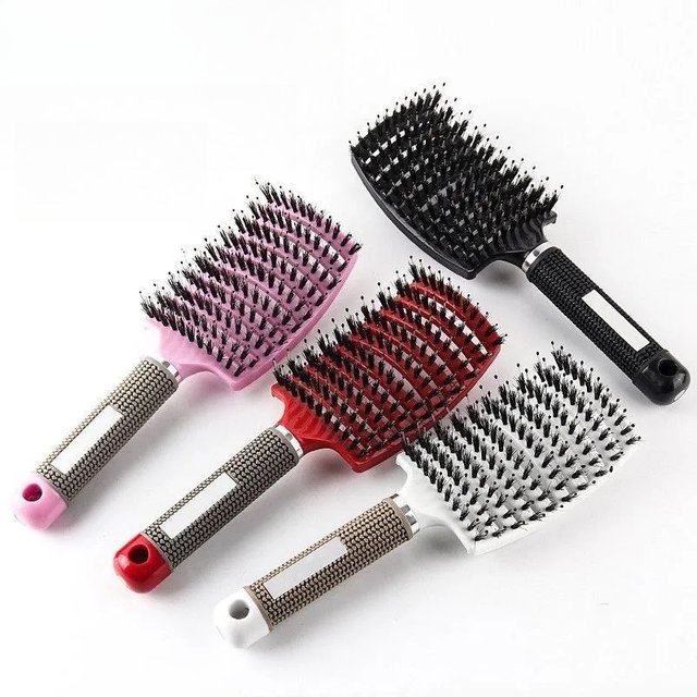 Curly Hairdressing Salon Styling Tools Hair Brush Hair Comb Detangling Hair Brush Bristle&Nylon Women Wet Massage Comb