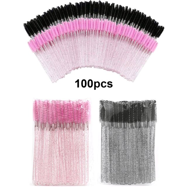 wholesale 100 pièces brosses à cils jetables Spoolies Micro cils Mascara baguettes peignes en gros pour le maquillage d'extension de cils