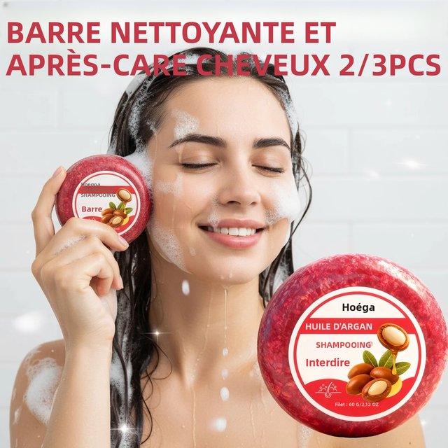 Barre de shampoing solide pour tous les Types de cheveux, huile de ricin, beurre de karité, hydratant, contrôle des frisottis, réparation des extrémités fourchues, soins capillaires amical, 60g