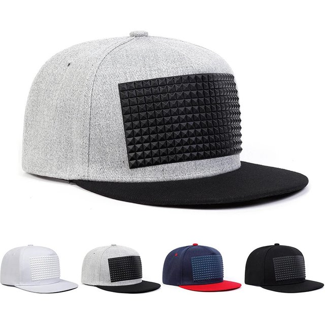Unisex Square Rubber Top Embroidery Hip-hop Hats Spring and Autumn Outdoor Adjustable Casual Baseball Caps Sunscreen Hat