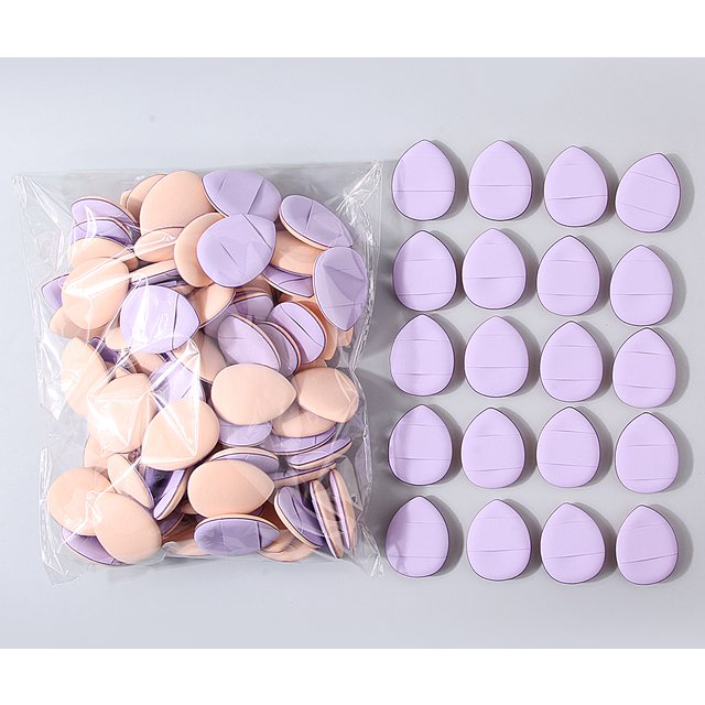 100pcs Purple Mini Powder Puff, Dry and Wet Dual-Purpose, Non-Sticking Powder Cushion Powder Puff, Portable Makeup Tool