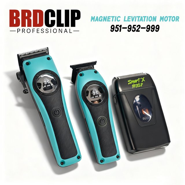 BRDCLIP Barber Professional Magnetic Levitation Motor Hair Clipper 7800-13000RPM DLC Blade Trimmer 9000-12000RPM Shaver 9000RPM