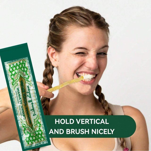 Ultra-Thin Natural Branch Miswak Toothbrush Stick Organic Wooden Slim Minimalist Gentle Bristles Gentle Bristles Zero-Waste Gift