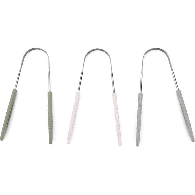 1PCS Stainless Steel Tongue Scraper Fresh Breath Cleaning Coated Tongue Toothbrush Oral Hygiene U-shaped Metal Tongue Scraper