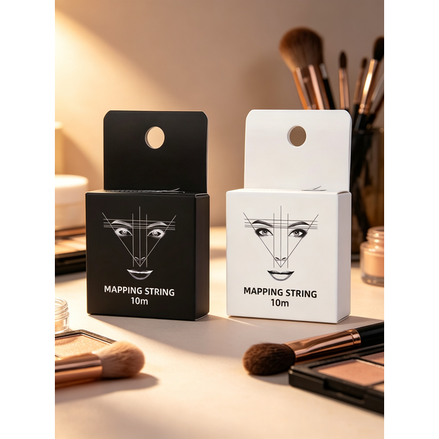 2pcs White/Black Microblading Mapping String Permanent Makeup Pre-Inked Eyebrow Marker Thread Brow Positioning Tool PMU Supply