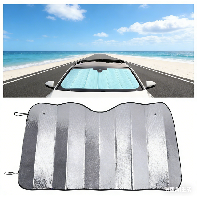 Foldable Car Windshield Sun Shade - UV Protection & Heat Block, Portable Breathable Sunscreen for Vehicles