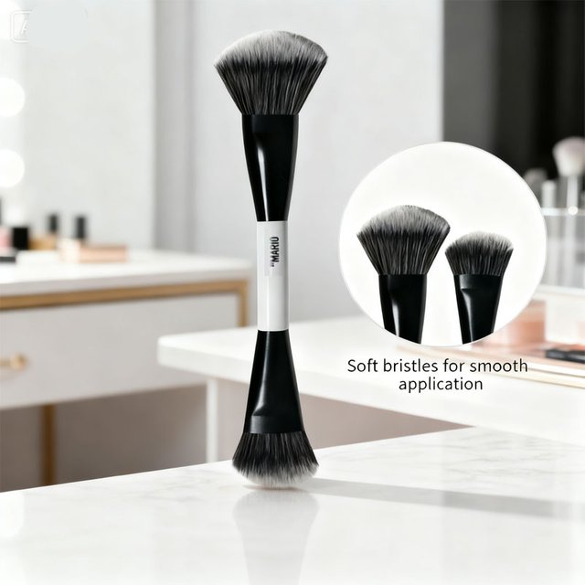 2 en 1 mettre en évidence Blush maquillage F4 brosse ambiant doux lueur Blush brosse fibre douce cheveux mode visage brosse