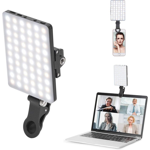 LED Mobile Phone Fill Light USB Type-C Dual Port Charging Universal Fill Lamp For Makeup Live Streaming Selfie Video Conference