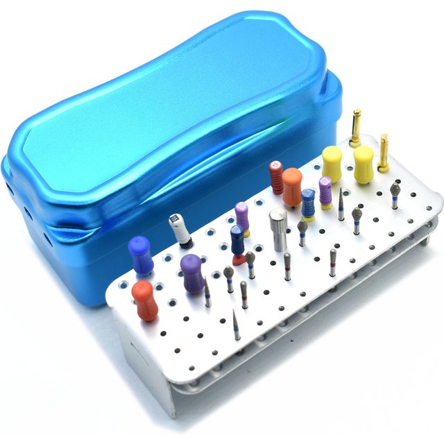 Dental Disinfection 72 Holes Endo Files Holder Metal Box Autoclave Sterilizer Case Burs For Oral Care Tools Random Color