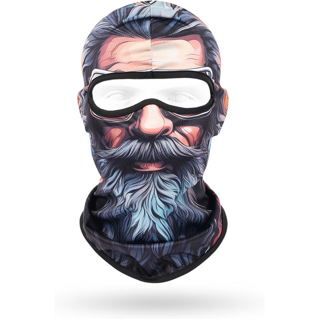 Outdoor Sunscreen Balaclava Breathable Full Face Scarf 3D Beard Men Motorcycle Riding Head Cover Cap Bicycle Cycling Headgear