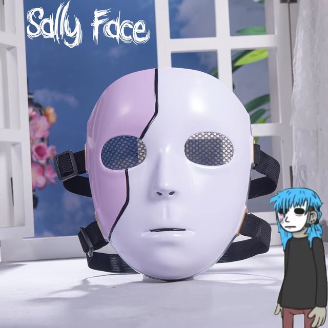 Sally face Sal Cosplay Full Face Mask Adult Helmet Halloween White Masks Unisex Headwear Costume Game Accessories Props