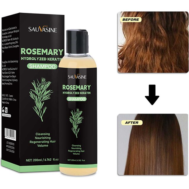 200ml Organic Rosemary Shampoo for Hair Growth Natural Thickening & Strengthening Shampoo with Hydrolyzed Keratin Hair Care