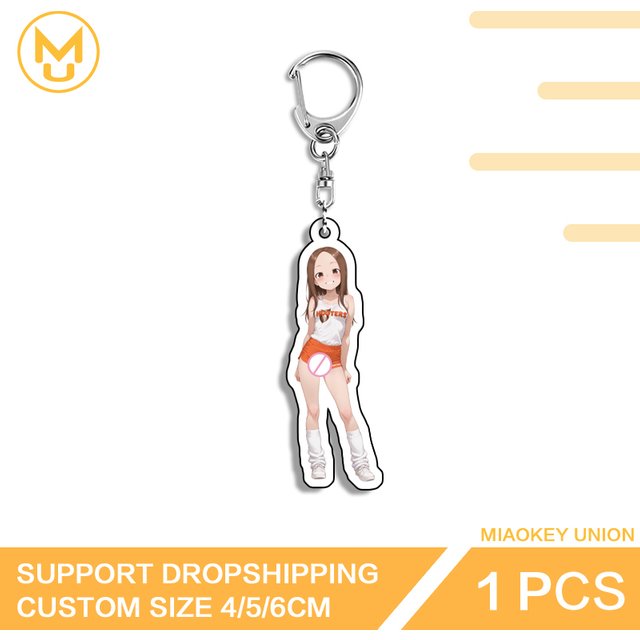 Takagi San Pretty Animelover Figure Amusing Ingenious Y2K Car Keyring Lobster Clasp HD Pattern Sunscreen Jewelry Decoration