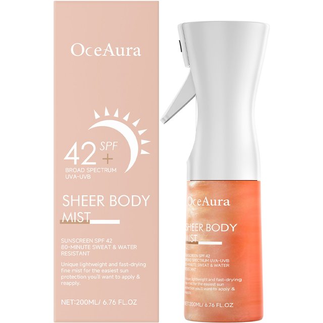 OceAura Sunscreen Spray with SPF42 Anti UV Protection Sunburn Prevention Oil Control Lasting Waterproof Moisturizing Sun Cream