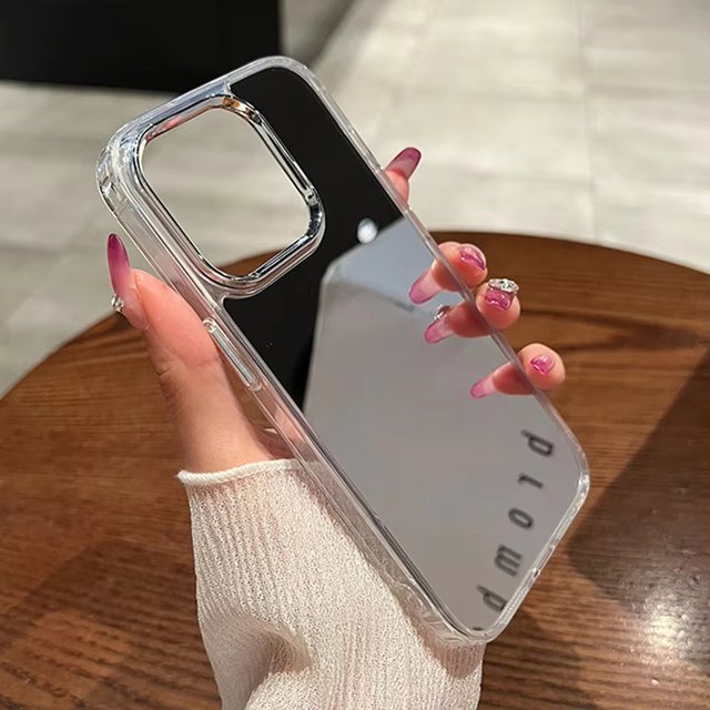 Luxury Make UP Mirror Phone Case For iPhone 17 Pro Max 16 13 14 15 11 12 Air 17promax 16Promax 15promax Shockproof Funda Coque