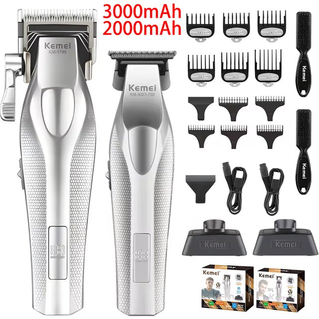 Kemei Baber Professional Hair Clipper Hair Cutting Machine With Charging Base Electric Trimmers for men Gift KM-1798 3023-702