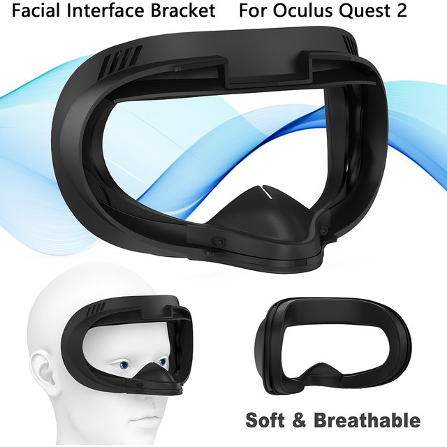 Facial Interface & Face Cover Pad for Oculus Quest 2, Sweat-Proof PU Foam Cushion - VR Accessories for Meta Quest 2