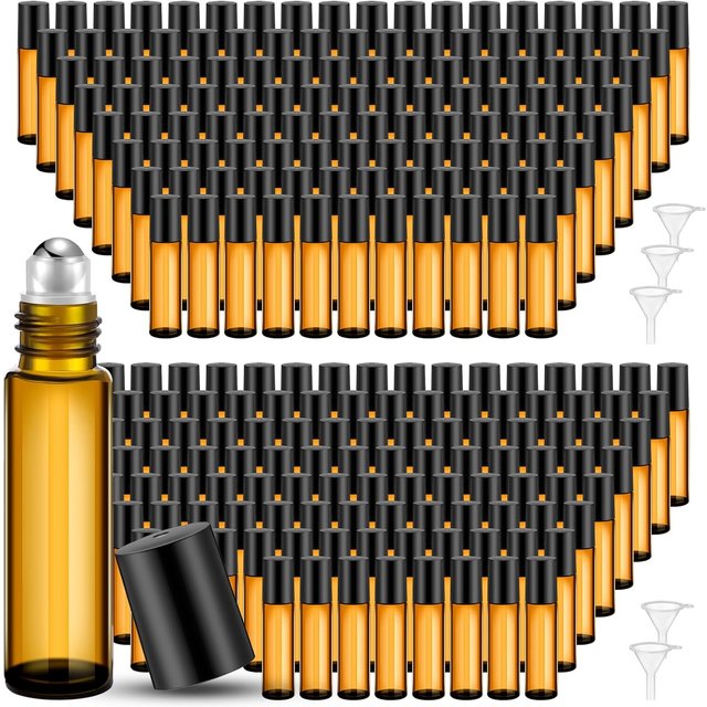 Bouteille d'huile essentielle en verre ambre, rouleau boule, parfum africain, quotidien, liquide, contenant, outil de maquillage, 5 ml, 10ml, 50/100 pièces