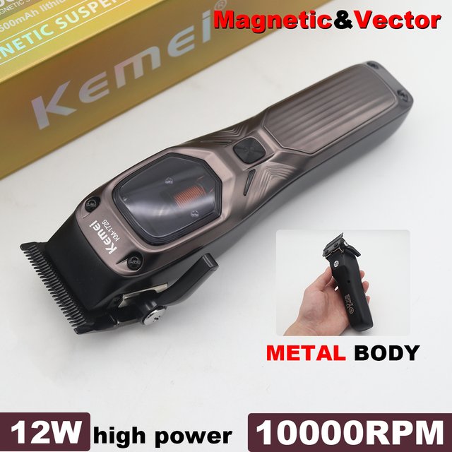 KEMEI KM-1726 Professional Hair Clipper for men with DLC Blade 10000RPM Magnetic Vector Motor Men's Haircut Machine Barber Shop