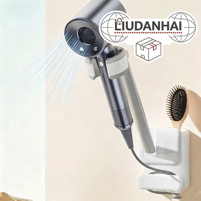 Punch-Free Hair Dryer Bracket Wall Mount Hair Blower Holder Bathroom Storage Organizer Rack Home Bathroom Accessory