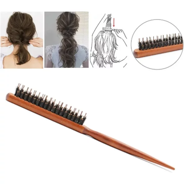 Professional DIY Salon Teasing Back Hair Brushes Wood Slim Line Comb Extension Hairdressing Styling Barber Accessories