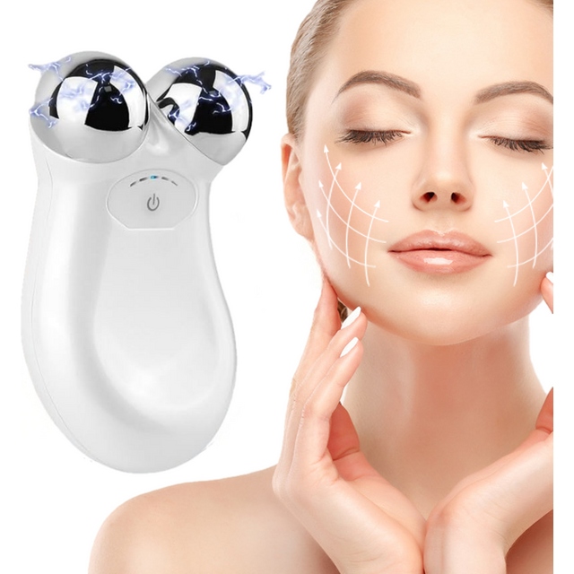 Masseur facial à micro-courant 5 en 1, rouleau facial EMS, outil de soin de la peau, machine de raffermissement de la peau pour le rajeunissement de la peau du visage
