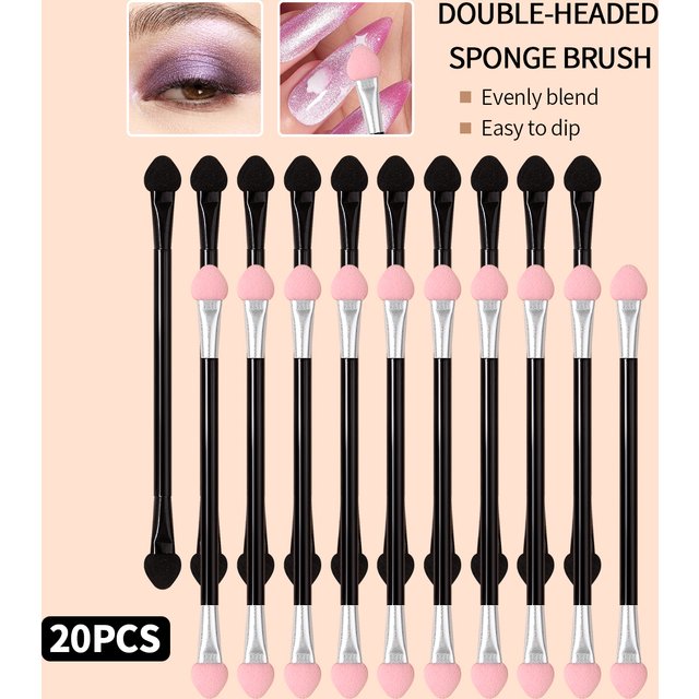 20Pcs Double Head Sponge Eyeshadow Applicators Dual End Makeup Stick for Eye Makeup & Nail Art