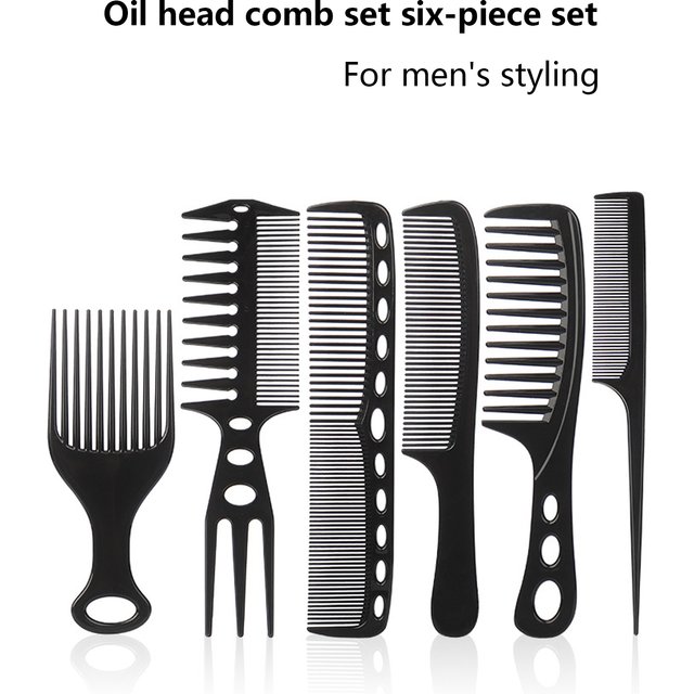 6pcs African Styling Hair Combs Makeup Combs Professional Oil Hair Combs Hairstylists Hairdressers Special for Real Hair Wigs