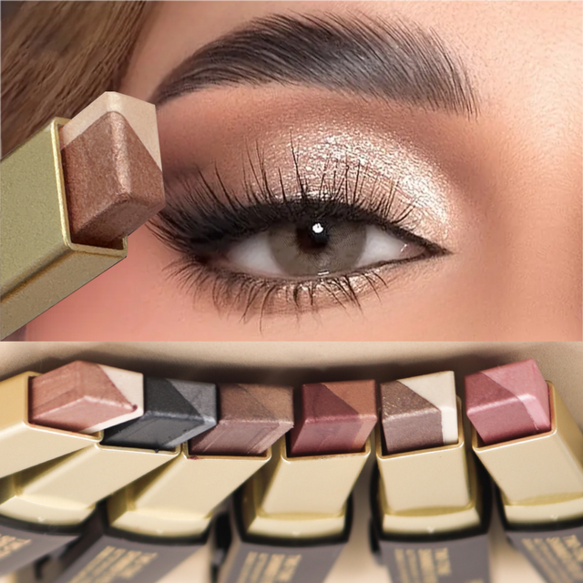 1PC Glitter Two-color Eye Shadow Stick-Waterproof and Sweat-resistant, Beginner Friendly, Easy To Apply,Pearlescent Polarization