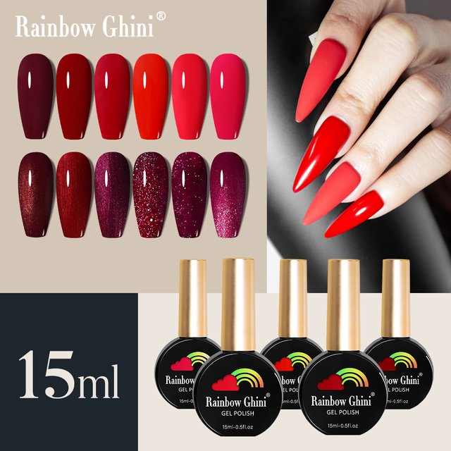 RG 15ML Nude Glitter Gel Nail Polish Holographic Dreamland Color Semi Permanent UV LED Hybrid Varnish Gel All For Nail Manicure