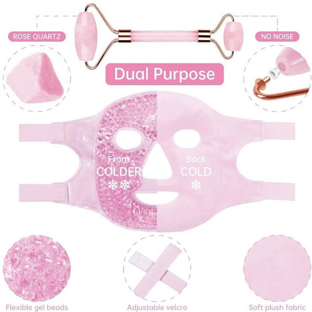 Gel Cooling Ice Face Eye Mask Facial Mask Hot Cold Compress Pack Gel Beads Cold Face Eye Mask Ice Pack,Compress Sleeping FaceSPA