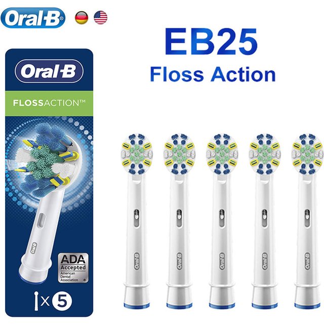 Oral B Replaceable Tooth Brush Heads For Electric Toothbrush FlossAction Whitening Clean Teeth Soft Bristle Refills for Adult
