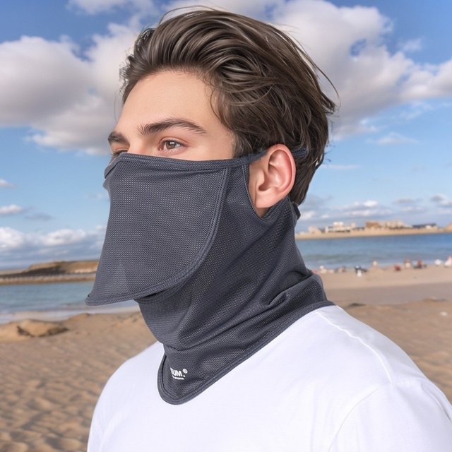 Summer Breathable Sunscreen Mask Solid Color Quick-drying Face Mask Anti-UV Neck Wrap Cover for Cycling, Sports, Fishing