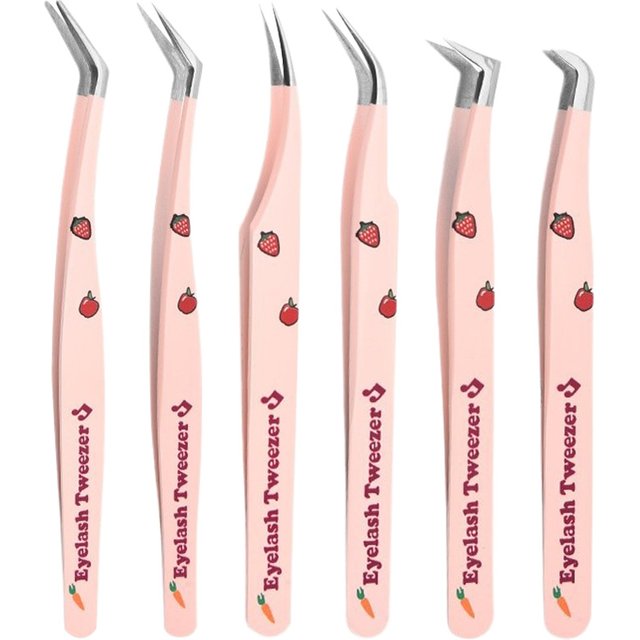 False Eyelash Tweezers Stainless Steel Anti-static Pincet Curved Strip Professional 3D Lashes Extension Tweezer Makeup Tools