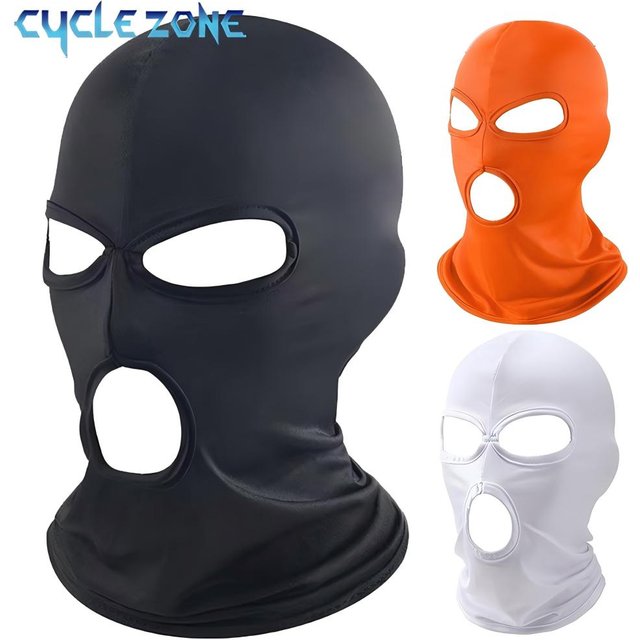3 Hole Full Face Mask Unisex Elastic Breathable Mask Cap Quick Dry Balaclava MTB Cycling Head Scarf Outdoor Sports Face Cover