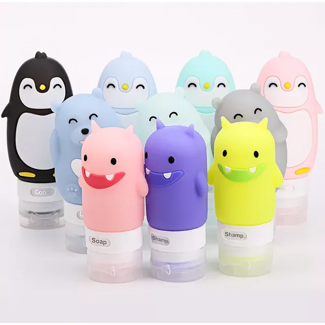 Portable mignon dessin animé ours pingouin Animal Silicone étui de voyage organisateur shampooing
