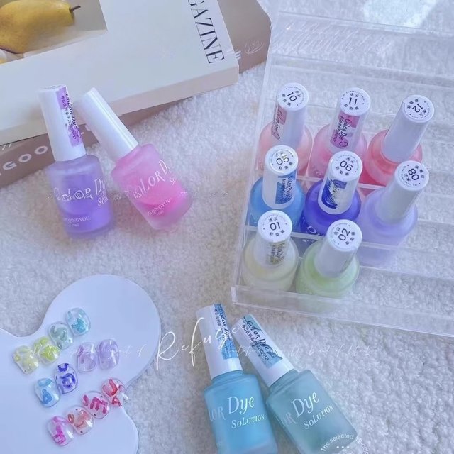 8ml Watercolor Ink Blooming Gel Nail Polish Macaroon Effect Gel Lacquer Blossom Nail Gel Varnish For Manicure Art 12 Colors