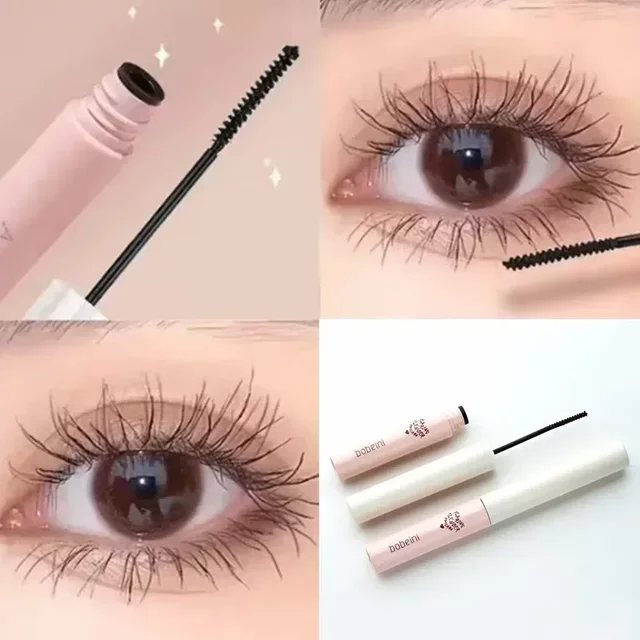 Ultra-fine Mascara Thick Lengthening Eyelash Mascara Waterproof Brown Mascara Makeup Voluminous Curly Long-Lasting