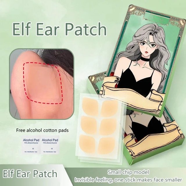 6/12/30Patches Elf Ear Support Stickers Invisible Ear Corrector Earlobe Support Patches Elf Ear Makeup V-Face Stickers Easy Use