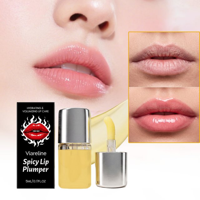 Spicy Lip Plumper High Shine Hydrating Lip Tint Makeup Care in One Moisturizing Lip Volumizer Serum for Dry Chapped Lips Gloss