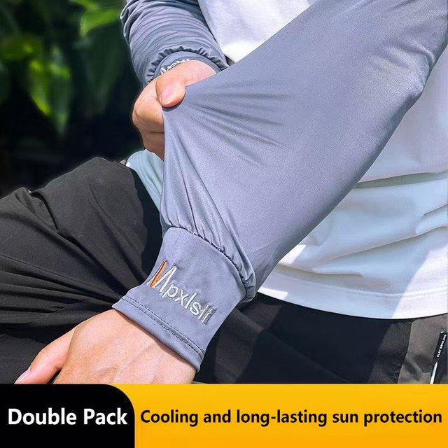 1 Pair Mens Ice Arm Sleeves Sunscreen Elastic Driving Gloves Outdoor UV Protection Arm Cover Sleeves Lightweight Cool Muff 2026