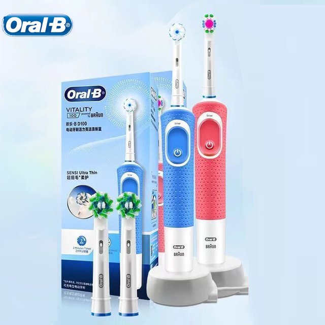 Oral B D100 2D Vitality Electric Toothbrush Timer 7600Rpm Cross Action Deep Cleaning and Whitening Teeth Tooth Brush