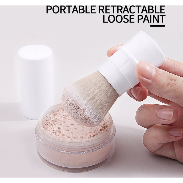 1Pc Portable Retractable Makeup Brush Loose Powder Brush Makeup Fiber Hair With Blush Tool Telescopic Cover Soft