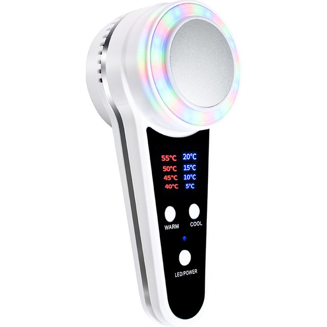 Hot Cold Hammer Cryotherapy Heating Facial Skin Lifting Tighten Anti-aging Face Spa Shrink Pore Massager Blue Photon Skin Care