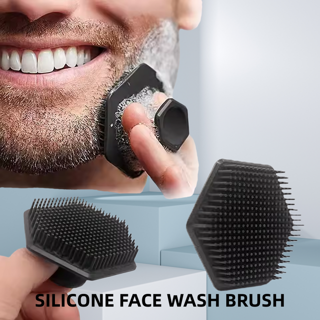 Silicone facial cleaning brush frosted silicone micro face deep cleaningshaving massage facial scrub brush men's face wash brush