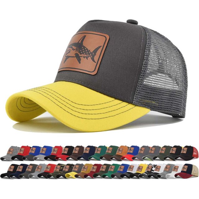 Unisex Large Shark Skin Logo Baseball Net Caps Spring Summer Popular Outdoor Sun Sunscreen Hat Adjustable Casual Trucker Hats