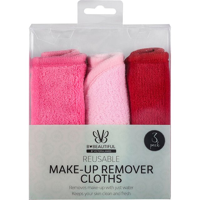 3 Pack Reusable Makeup Remover Cloths - Ultra Soft Microfiber Face Towels - Removes Makeup with Water Only - Washable & Gentle