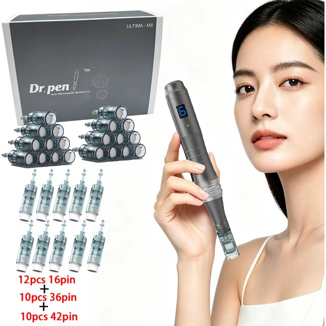 Dermapen Ultima M8 With 32 Cartridge Wireless Derma Microneedle Pen Skincare Kit MTS Treatment Professionals Use Beauty Machine