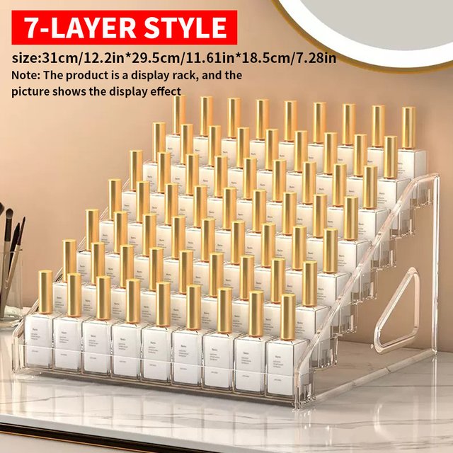 3/4/5/6/7 Layer Acrylic Display Frame, Multi-Layer Simple Installation, Suitable for Display and Storage of Nail Polish and Cosm
